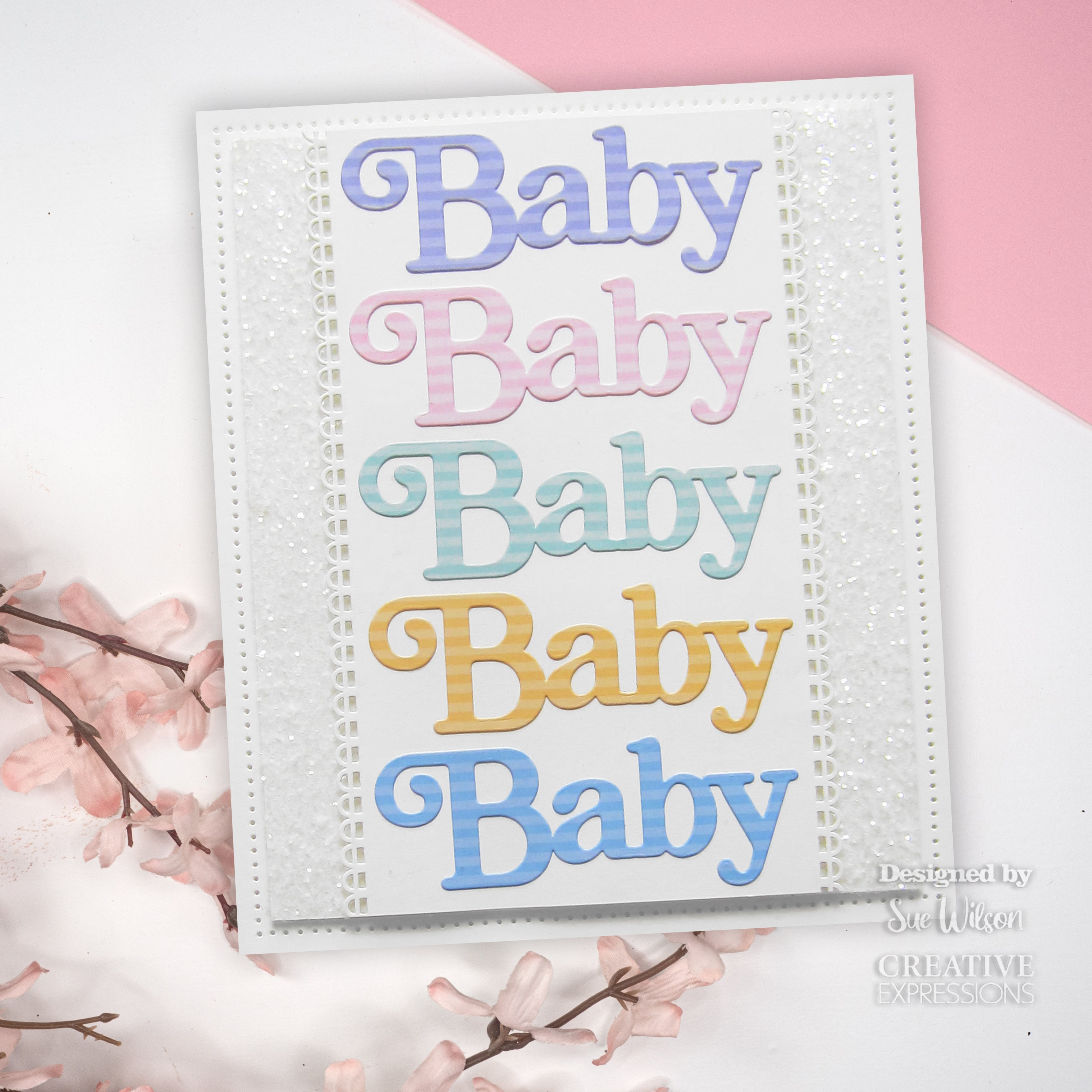 Creative Expressions Sue Wilson Noble Shadowed Sentiments Baby Craft Die