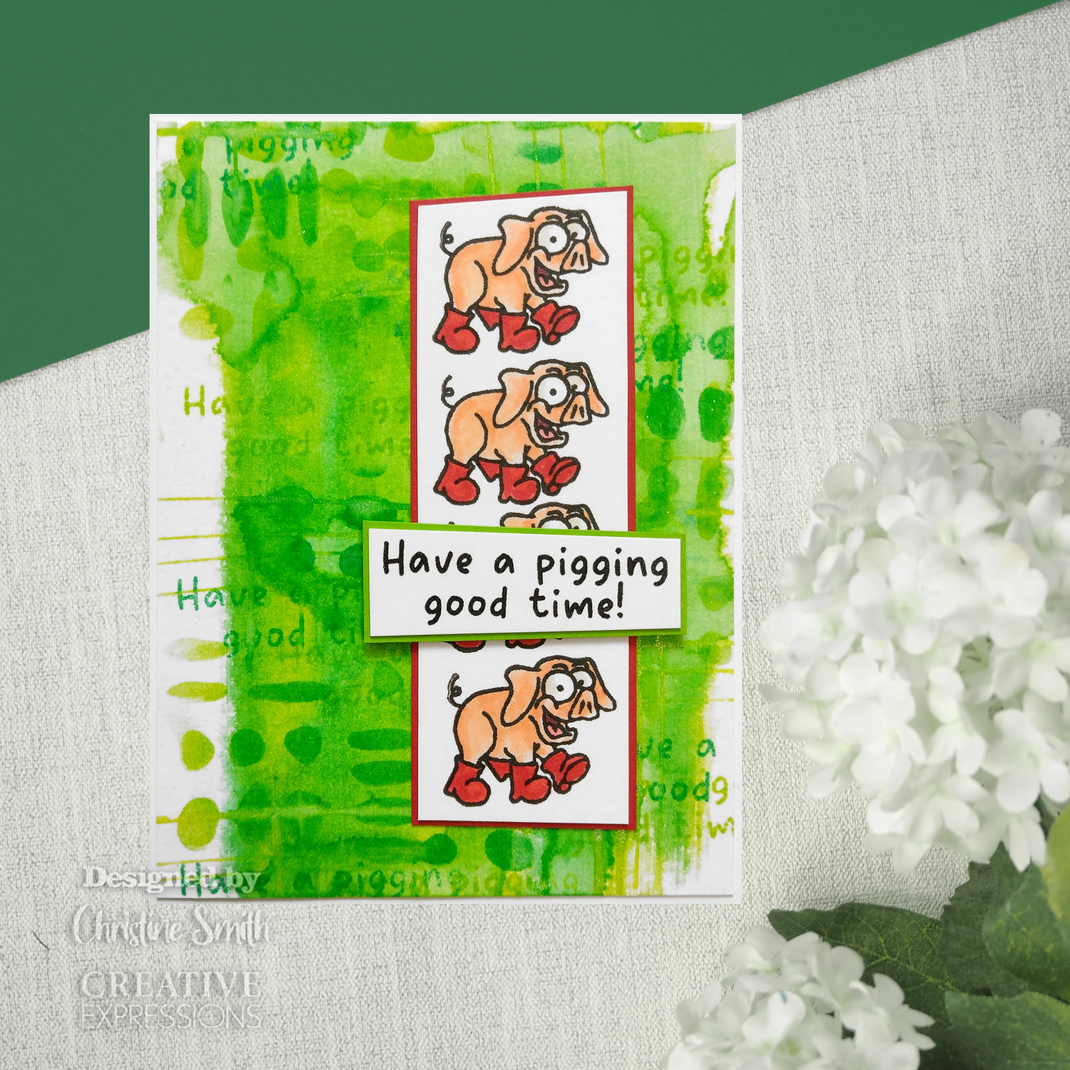 Creative Expressions Pigging Good Time 6 in x 4 in Clear Stamp Set