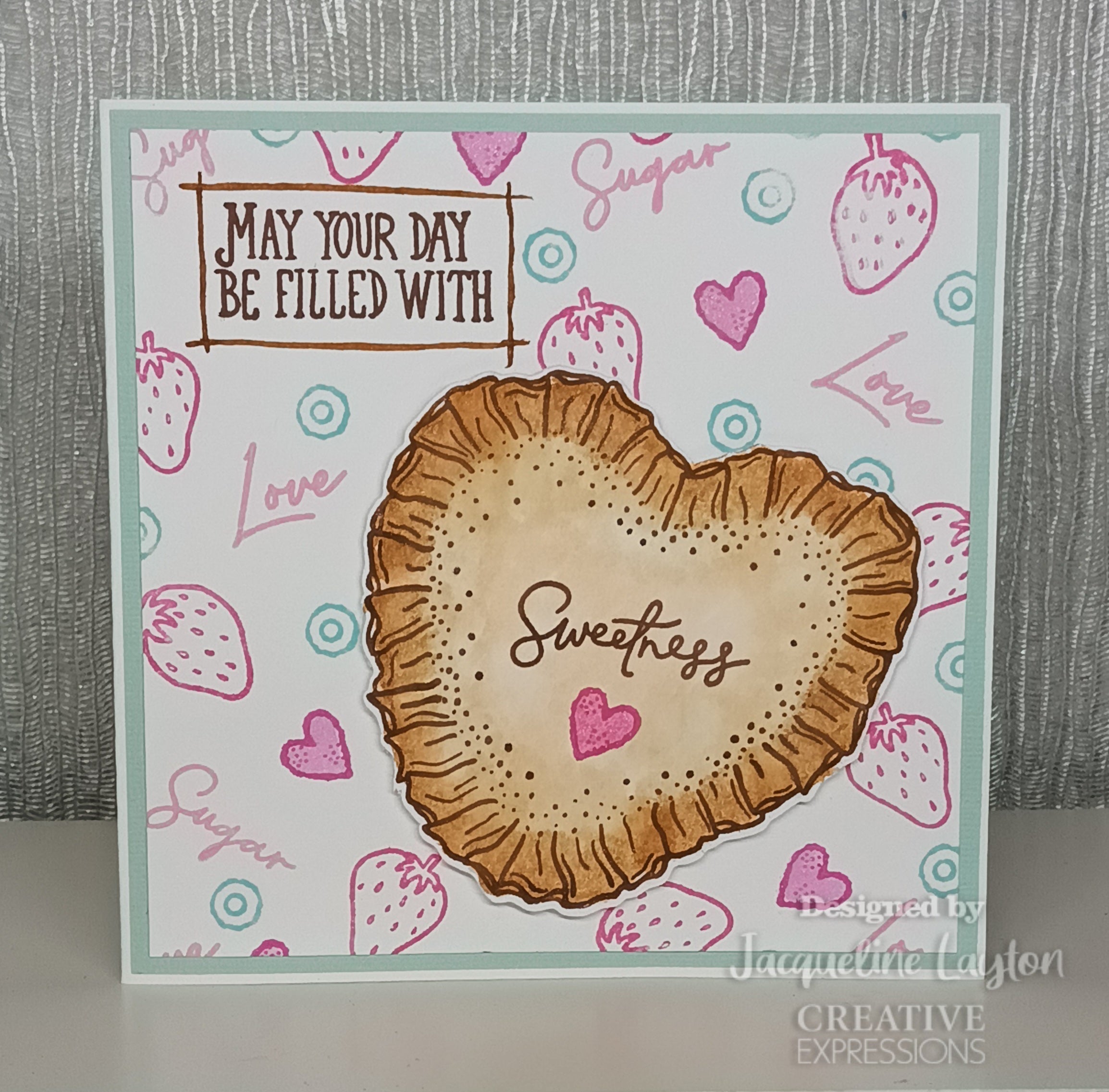 Woodware Clear Singles Bubble Heart 4 in x 6 in Stamp