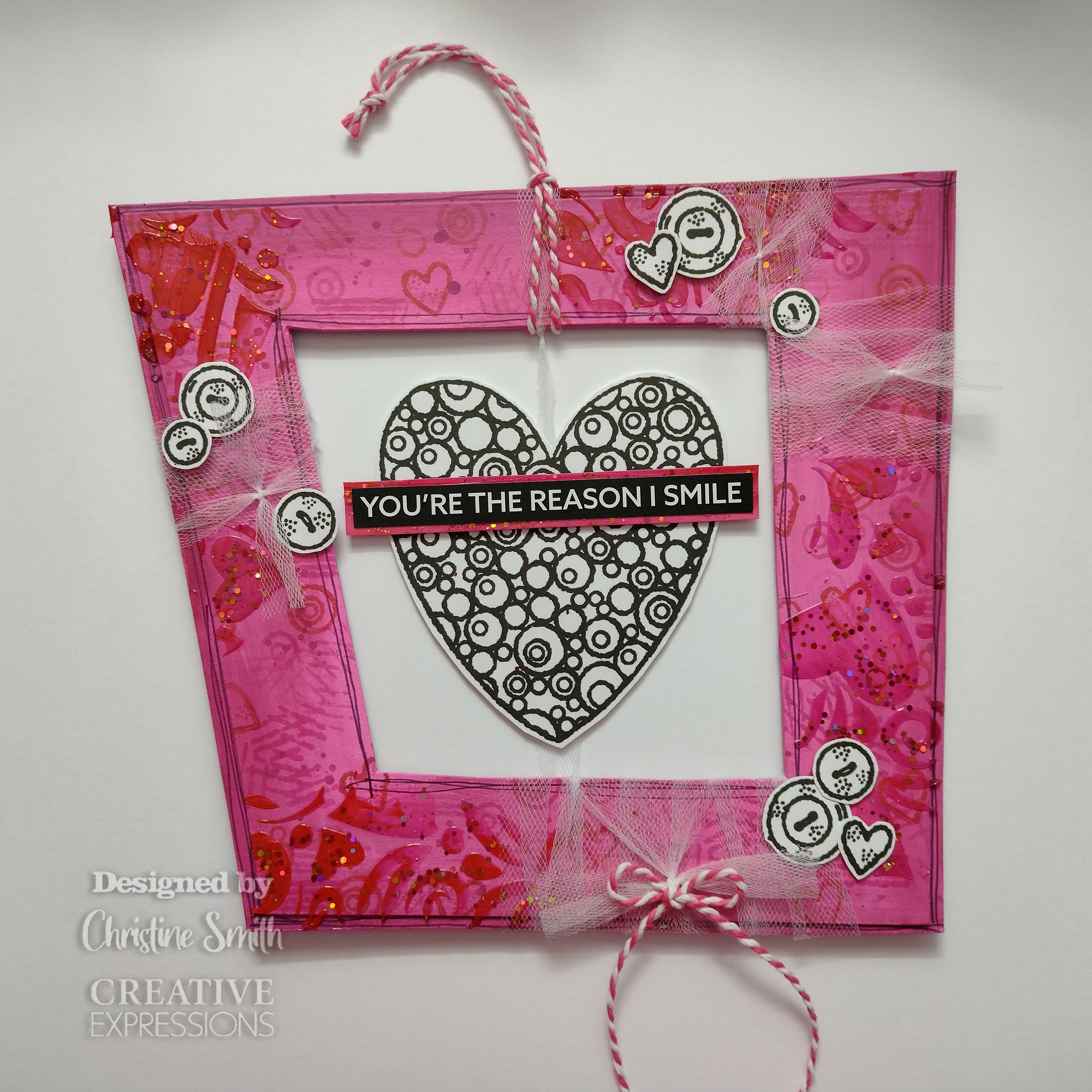 Woodware Clear Singles Bubble Heart 4 in x 6 in Stamp