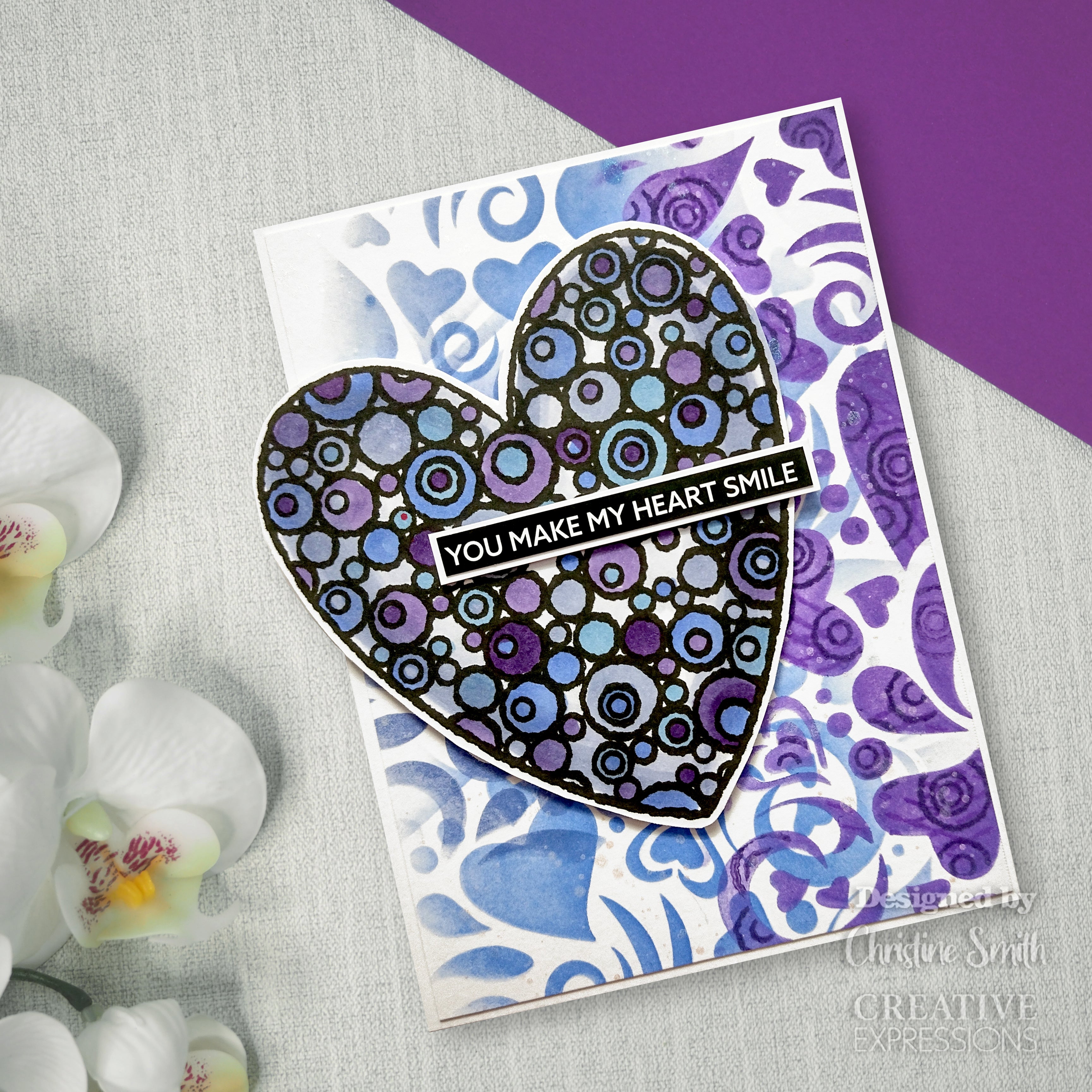 Creative Expressions Swirling Hearts DL Stencil 4 in x 8 in (10.0 x 20.3 cm)