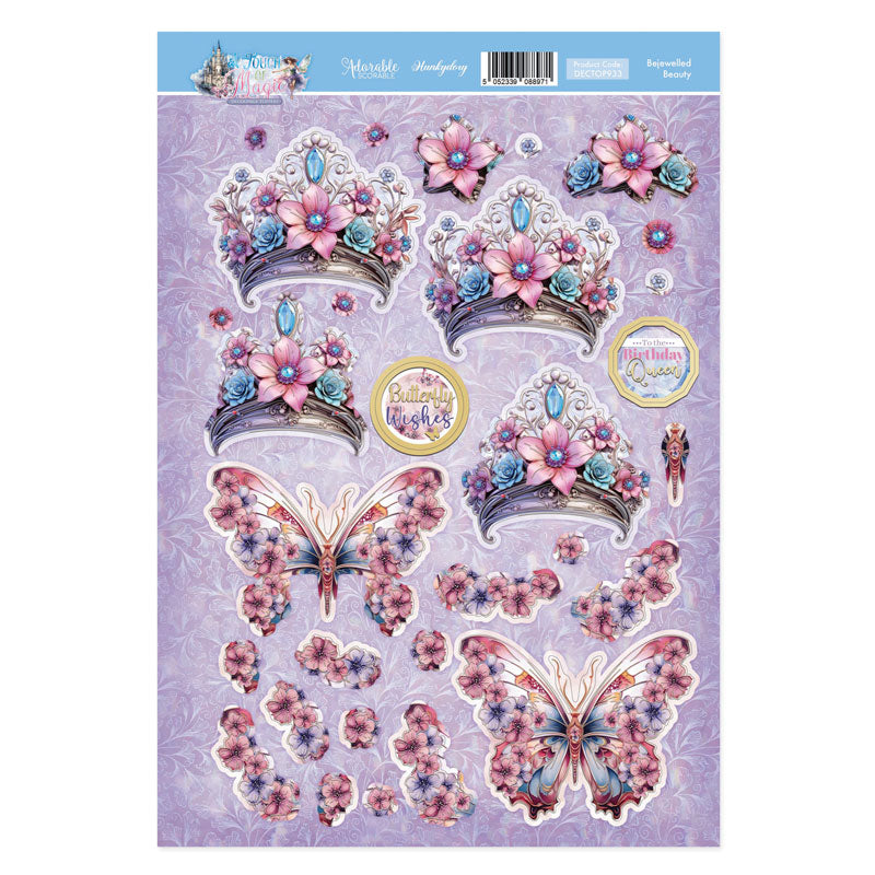 Bejewelled Beauty Decoupage Topper Sheet