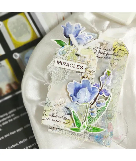 Dress My Craft Transfer Me - Blue Tulips Flowers