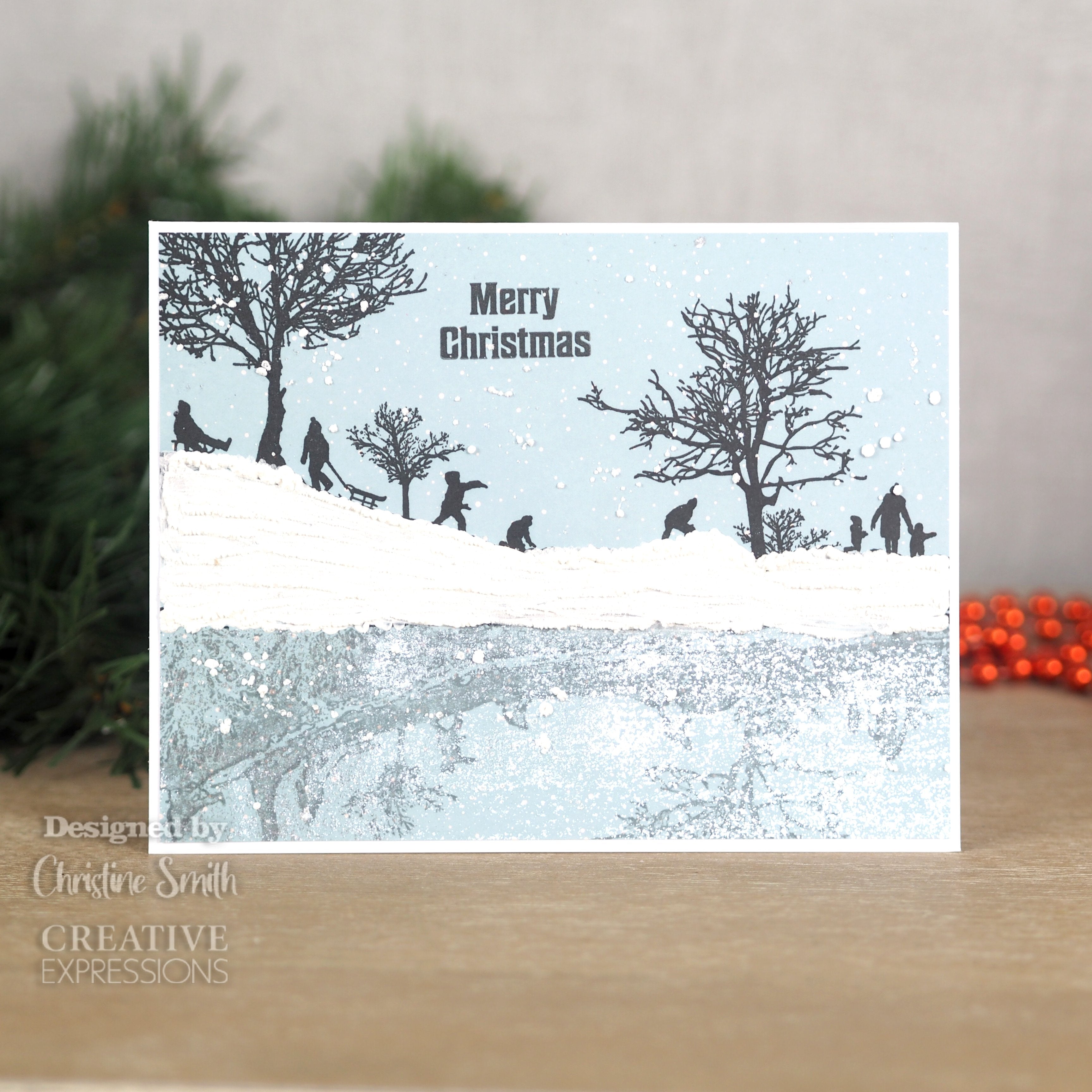 Creative Expressions Designer Boutique Collection Snow Days DL Pre Cut Rubber Stamp