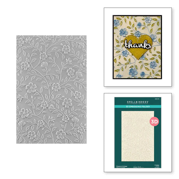 Flowers & Foliage 3D Embossing Folder from the From the Garden Collection by Wendy Vecchi