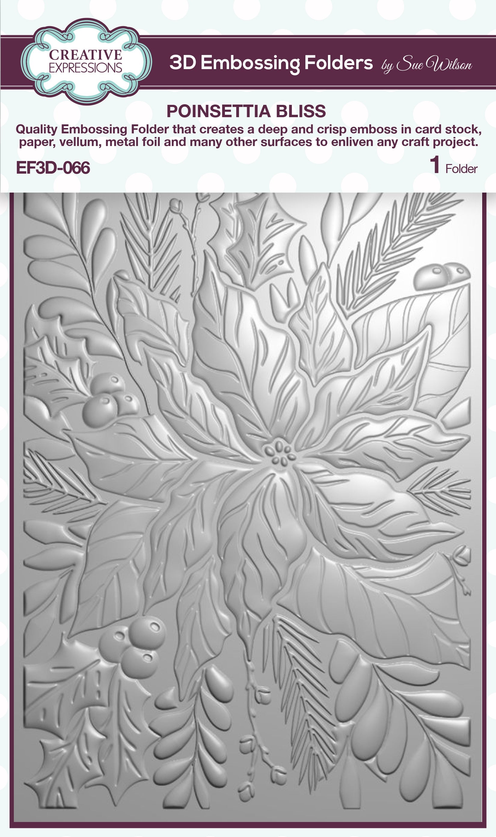 Creative Expressions Poinsettia Bliss 5 in x 7 in 3D Embossing Folder