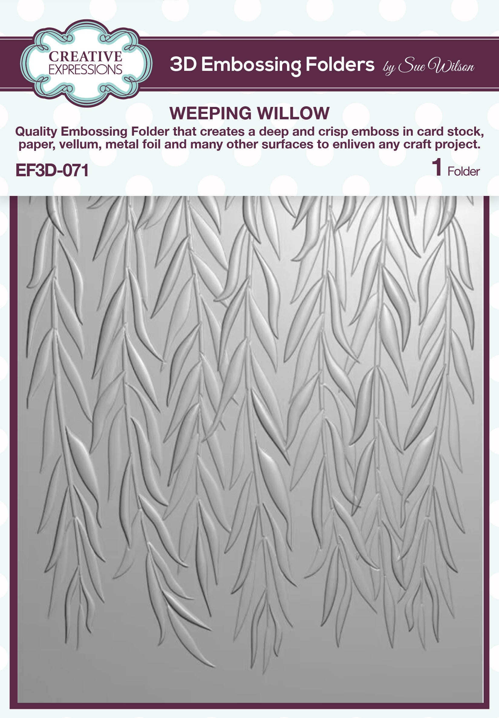 Creative Expressions Weeping Willow 5 in x 7 in 3D Embossing Folder