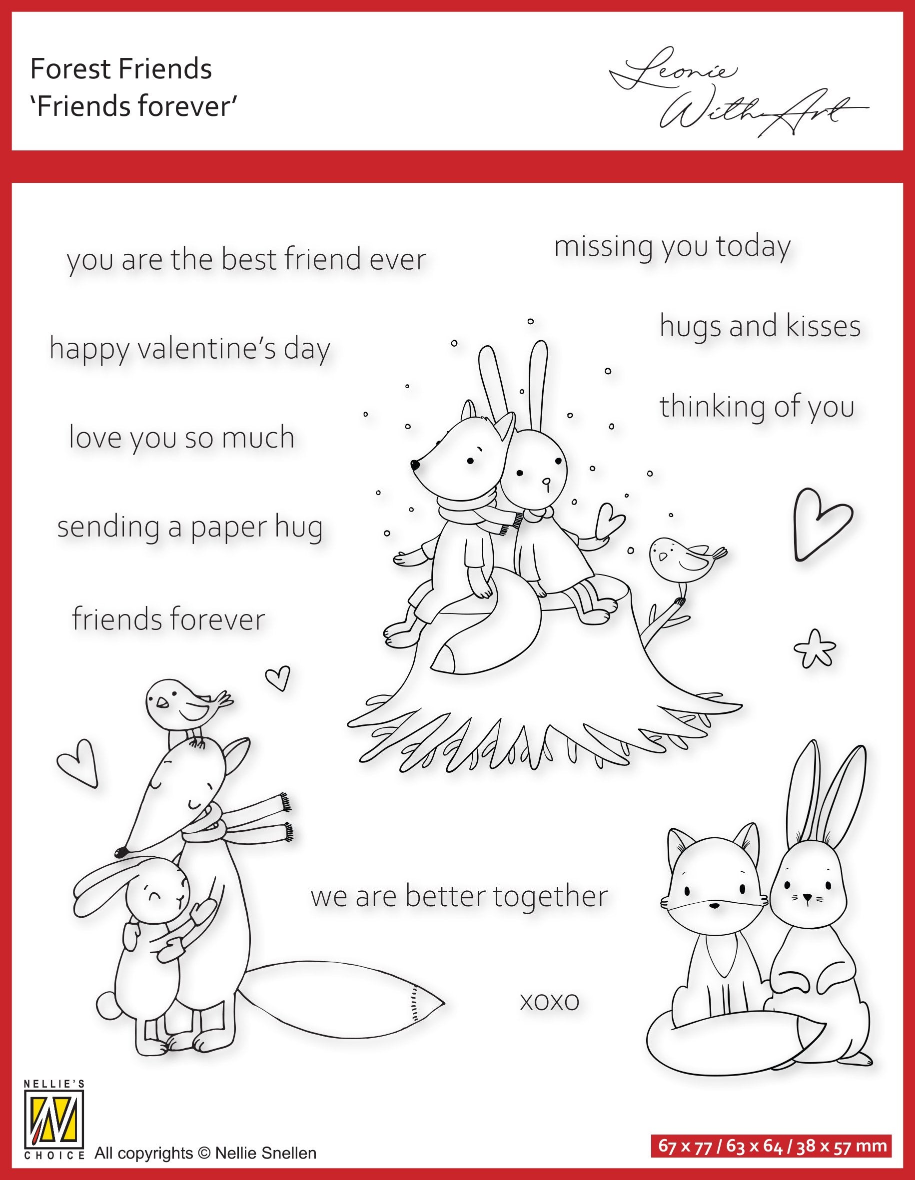 Nellie's Choice Clear Stamp Forest Friends-Friends Forever