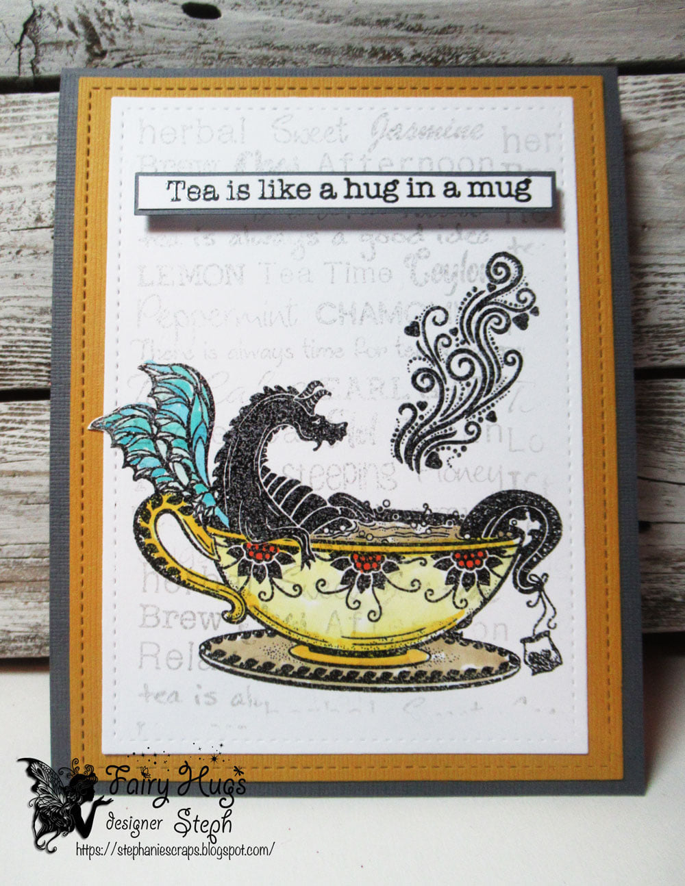 Fairy Hugs Stamps - Tea Word Collage