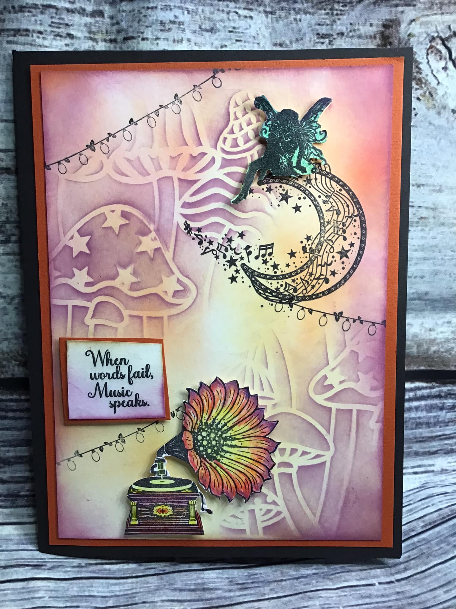 Fairy Hugs Stamps - Fairy Gramophone