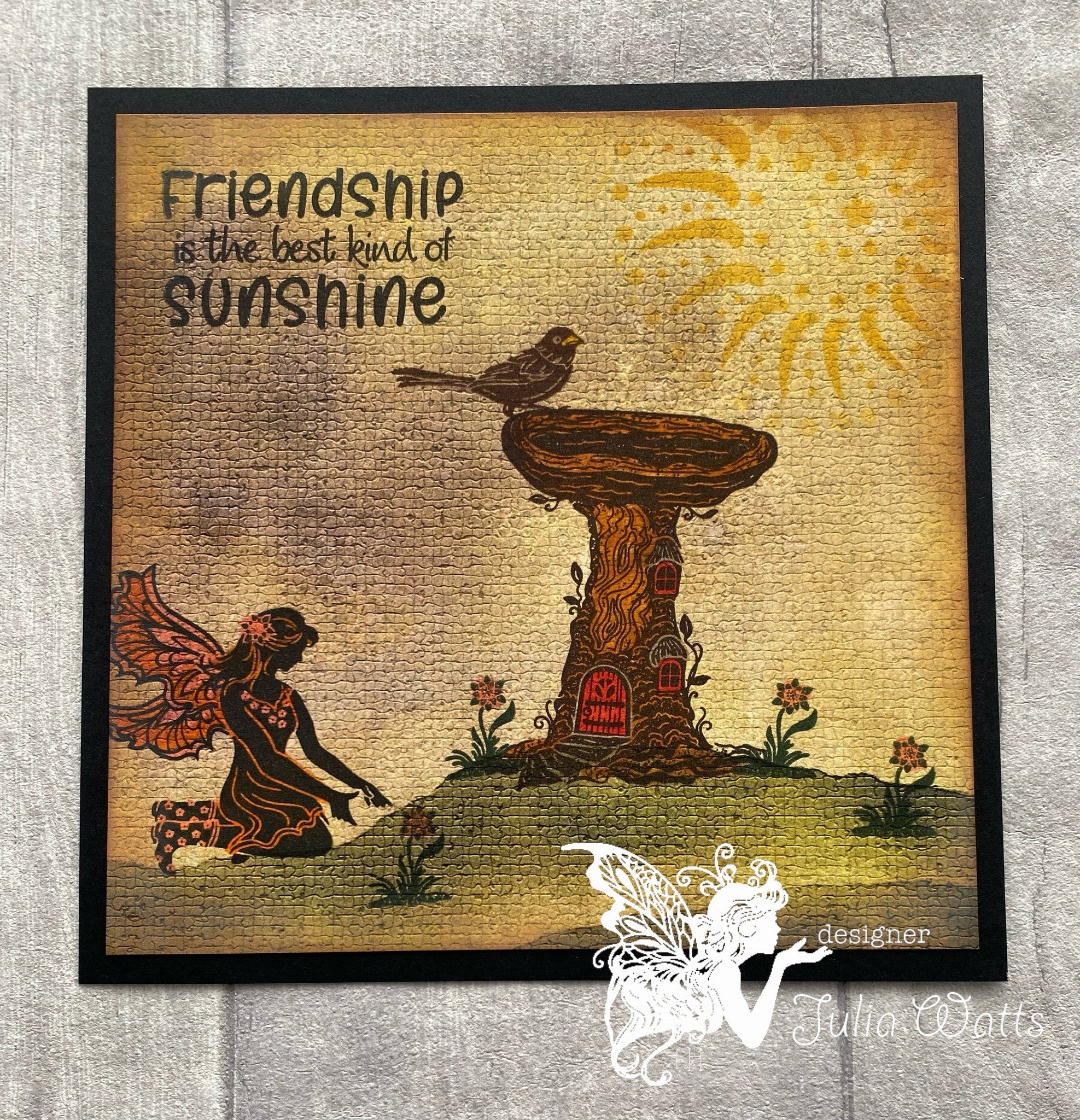 Fairy Hugs Stamps - Birdbath