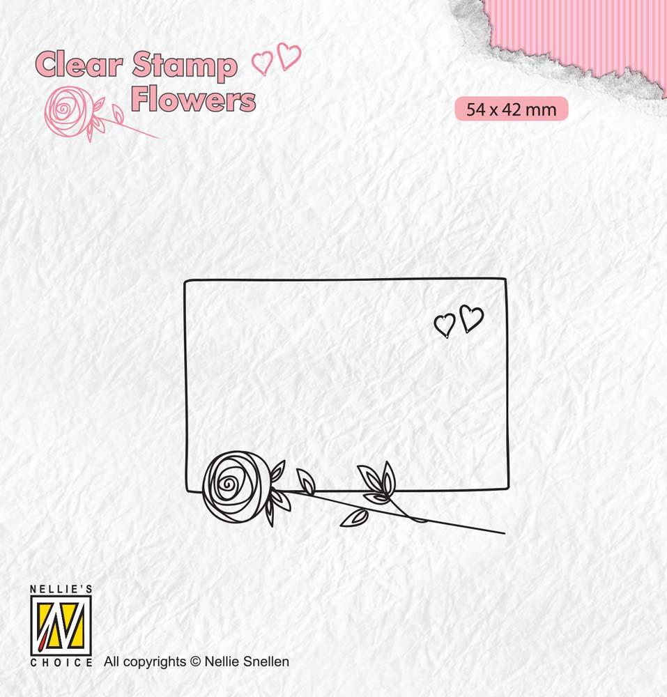 Clear Stamp Flowers Frame With Rose