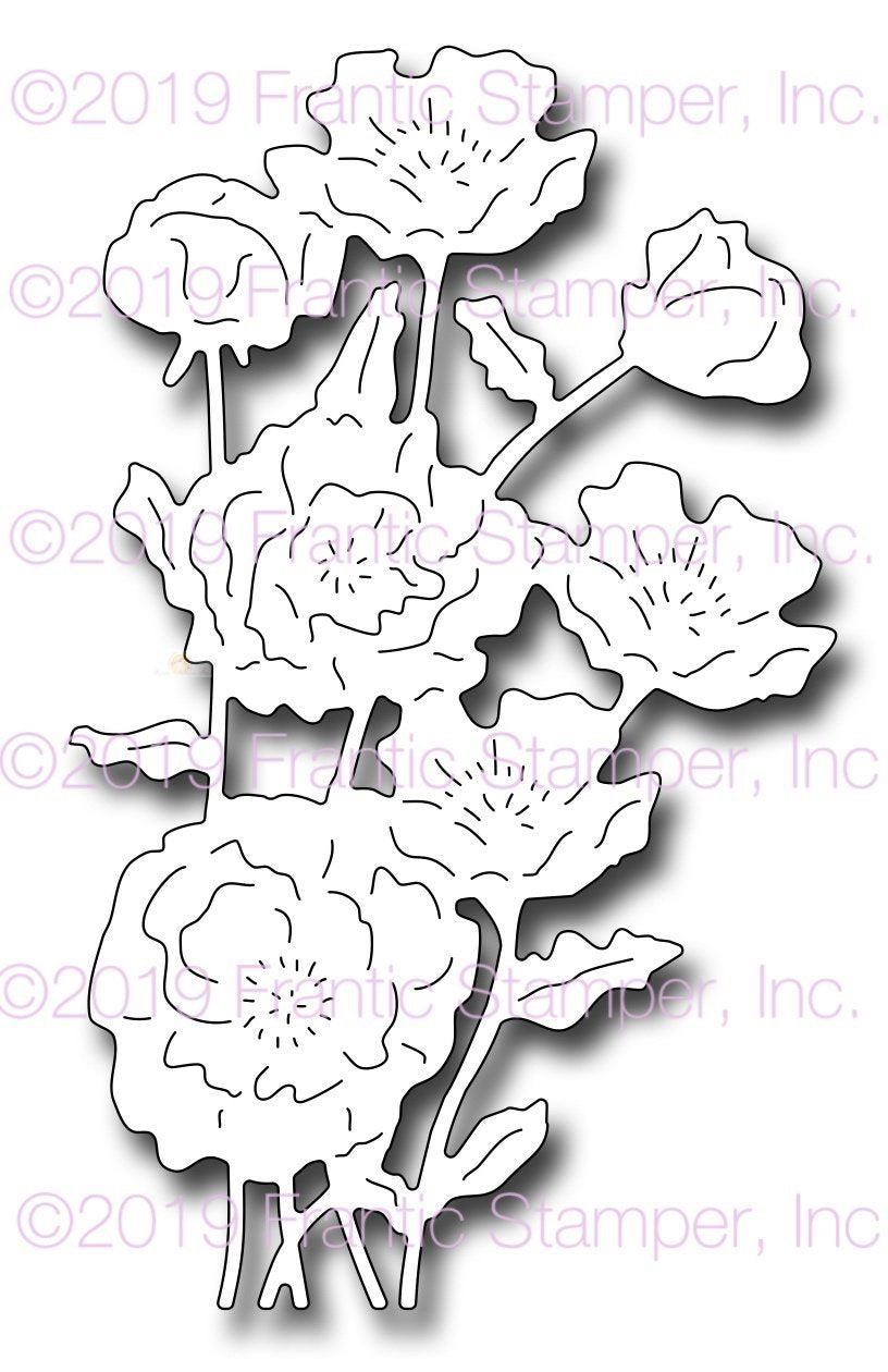 Frantic Stamper Precision Die - Oriental Poppies