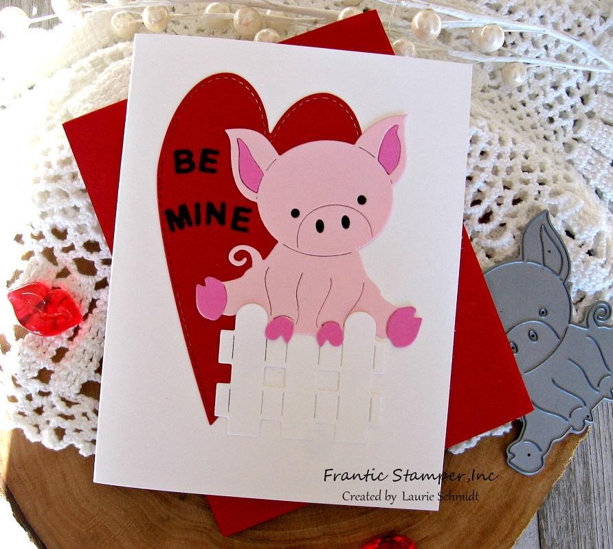 Frantic Stamper Precision Die - Cute Piglet in a Pen