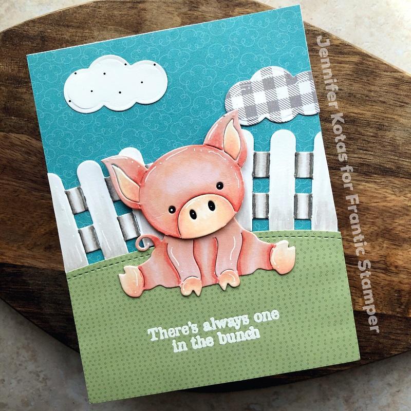 Frantic Stamper Precision Die - Cute Piglet in a Pen