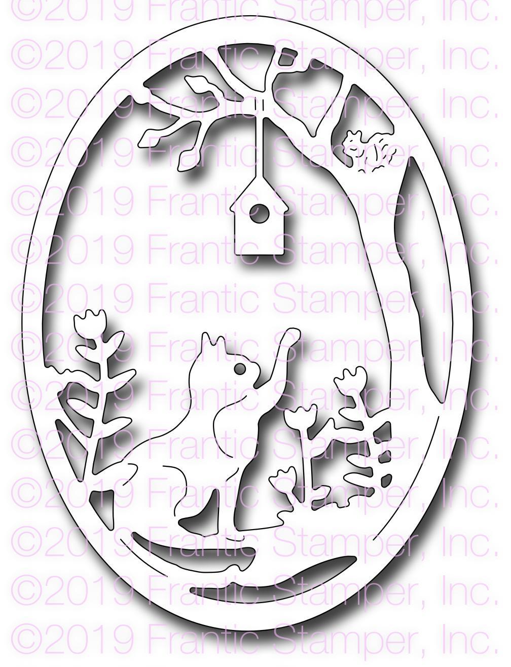 Frantic Stamper Precision Die - Garden Cat Oval