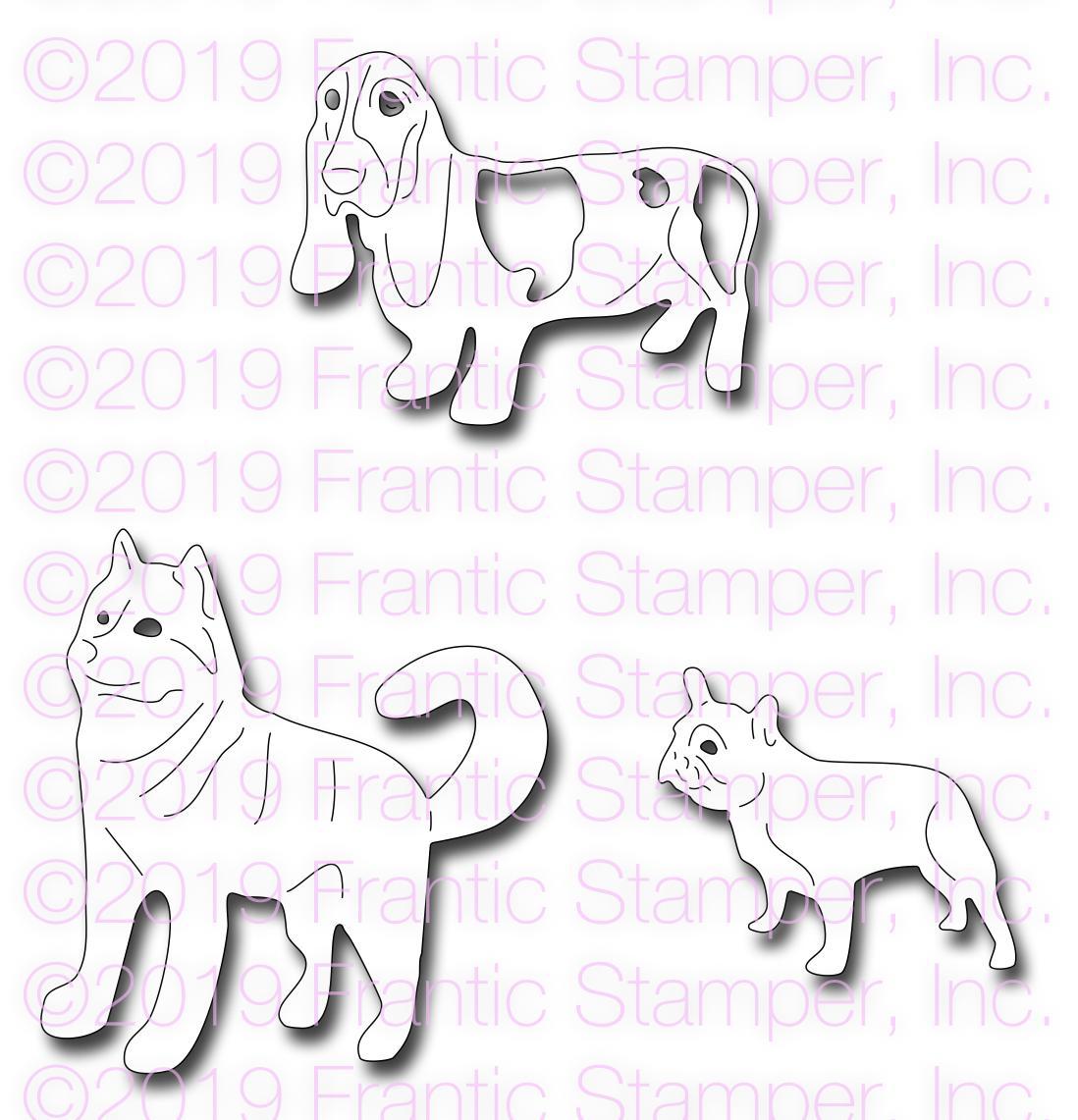 Frantic Stamper Precision Die - Frenchie, Basset, & Husky