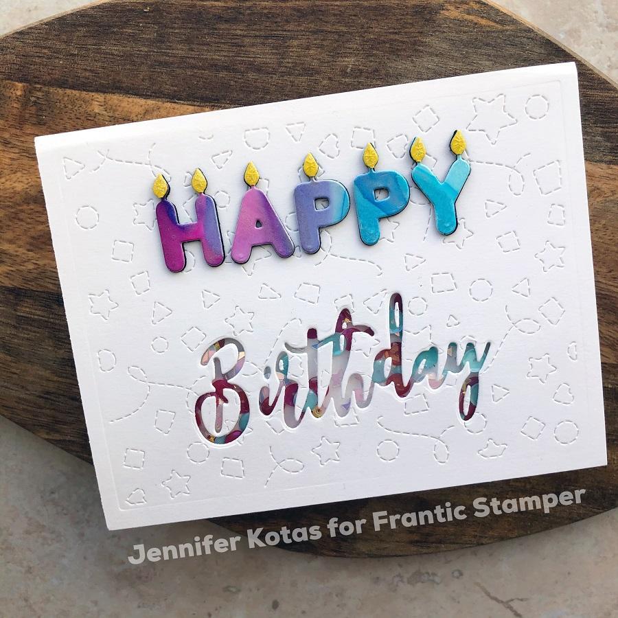 Frantic Stamper Precision Die - Stitched Confetti Background