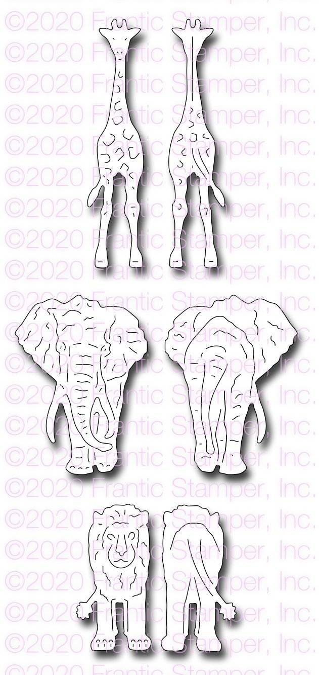 Frantic Stamper Front & Back Savanna Animals die set