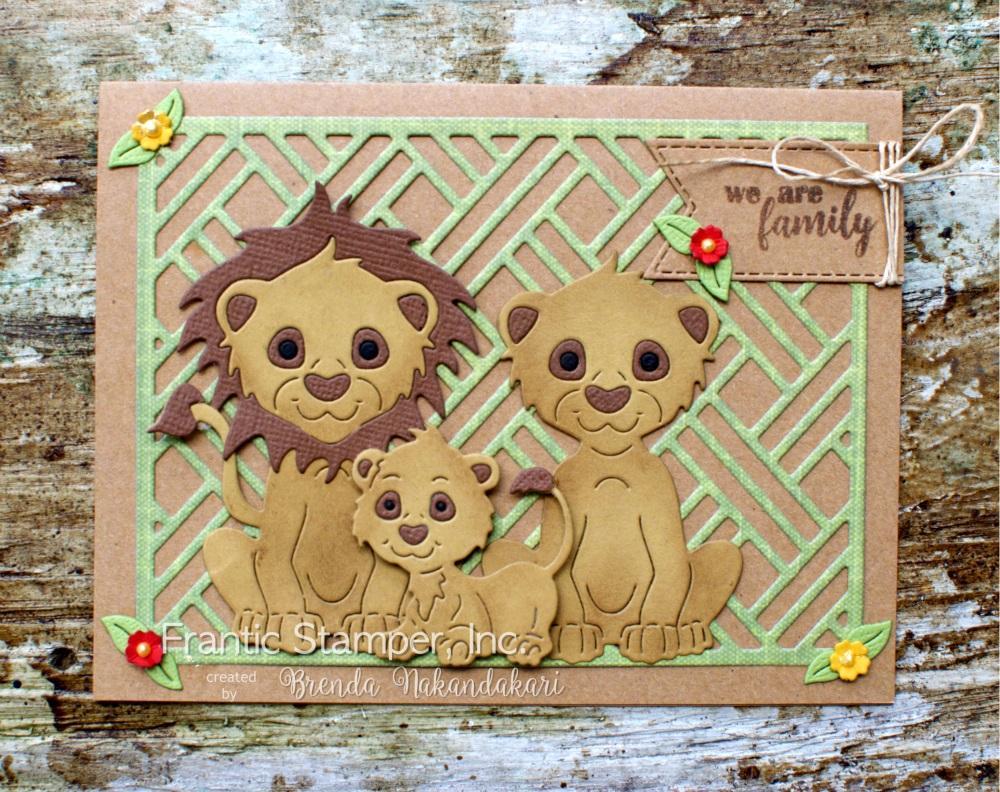 Frantic Stamper Cute Lion Family die set