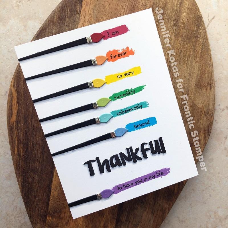 Frantic Stamper Clear Stamp Set - Thankful & Highlight Brushstrokes