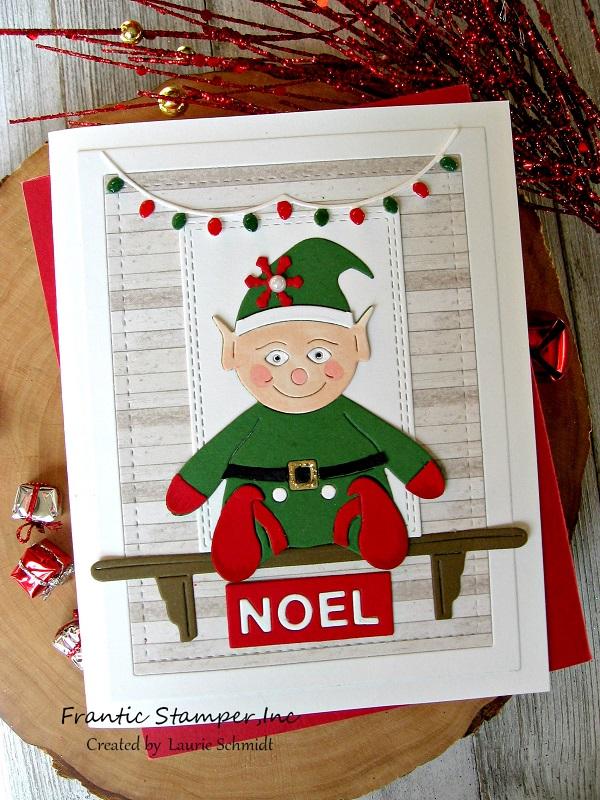 Frantic Stamper Precision Die - Cute Elf and his shelf