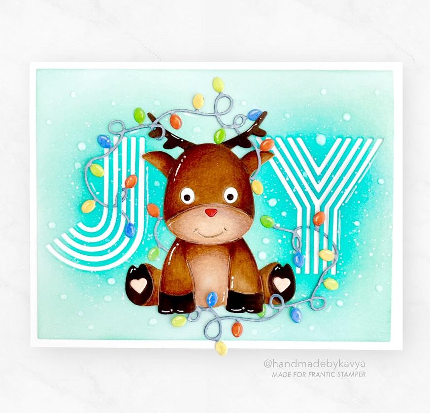 Frantic Stamper Precision Die - Cute Reindeer and Lights