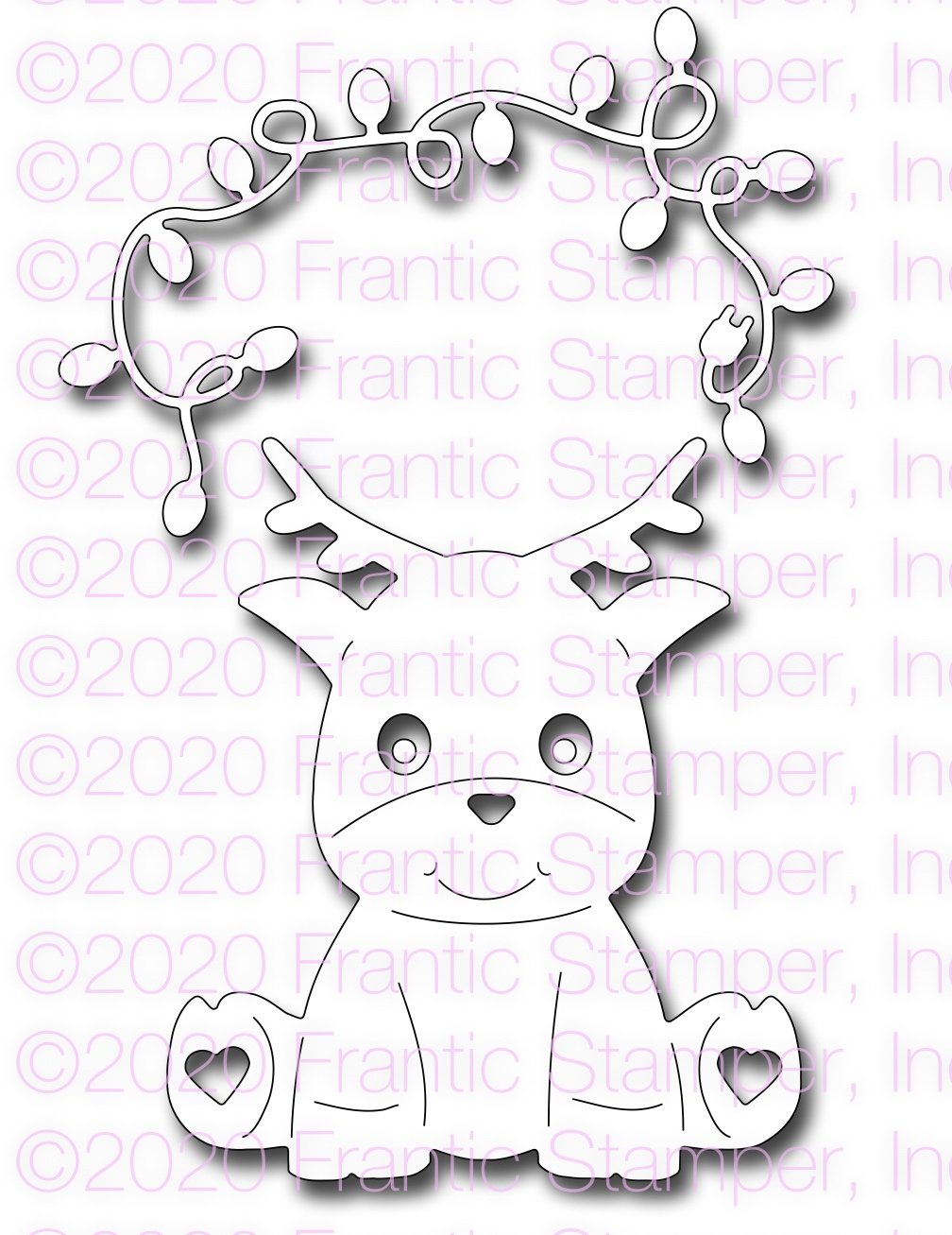 Frantic Stamper Precision Die - Cute Reindeer and Lights