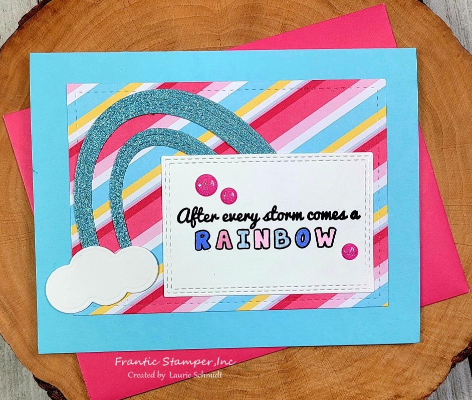 Frantic Stamper Precision Die - Happy Stitch Rainbow