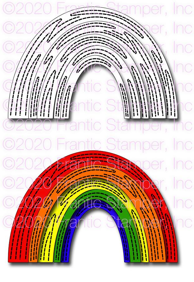 Frantic Stamper Precision Die - Happy Stitch Rainbow