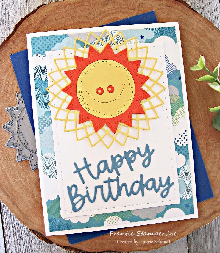 Frantic Stamper Precision Die - Happy Stitch Sun