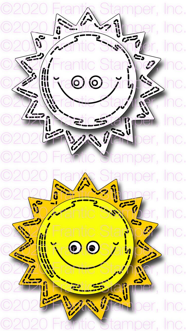 Frantic Stamper Precision Die - Happy Stitch Sun