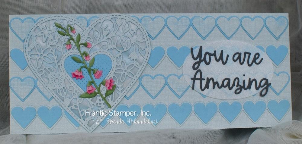 Frantic Stamper Precision Die - Slimline Heart Border