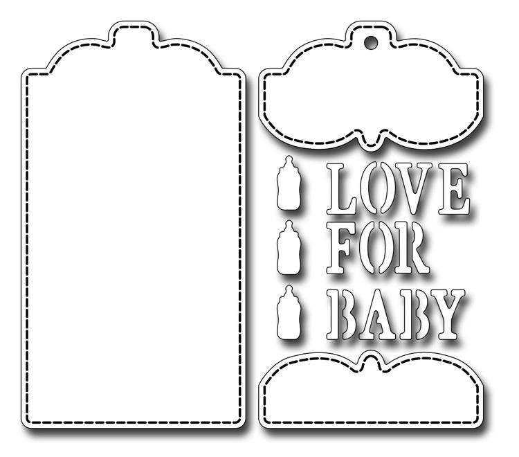 Frantic Stamper Precision Die - Tag Builder #2 - Baby Tag