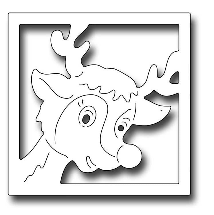 Frantic Stamper Precision Die - Large Peeking Reindeer