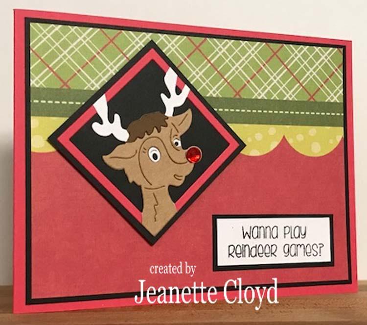 Frantic Stamper Precision Die - Large Peeking Reindeer