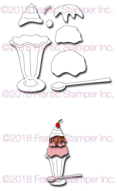 Frantic Stamper Precision Die - Ice Cream Sundae