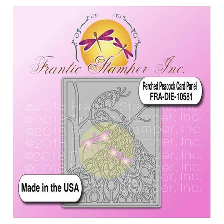 Frantic Stamper Precision Die - Perched Peacock Card Panel