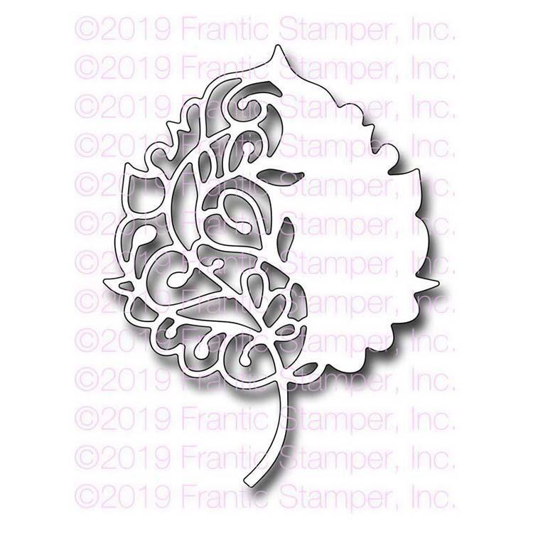 Frantic Stamper Precision Die - Scroll Birch Leaf