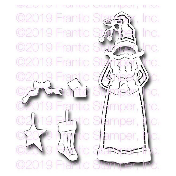 Frantic Stamper Precision Die - Folk Art Santa