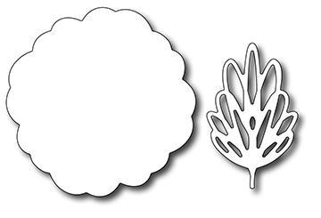 Frantic Stamper Precision Die - Scribble Flower Base and Leaf (set of 2 dies)