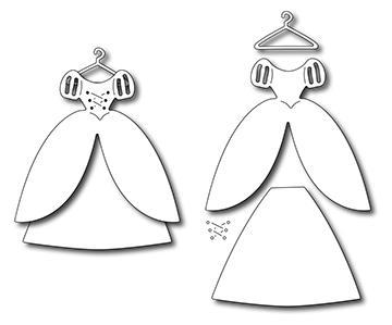 Frantic Stamper Precision Die - Princess Dress (set of 4 dies)