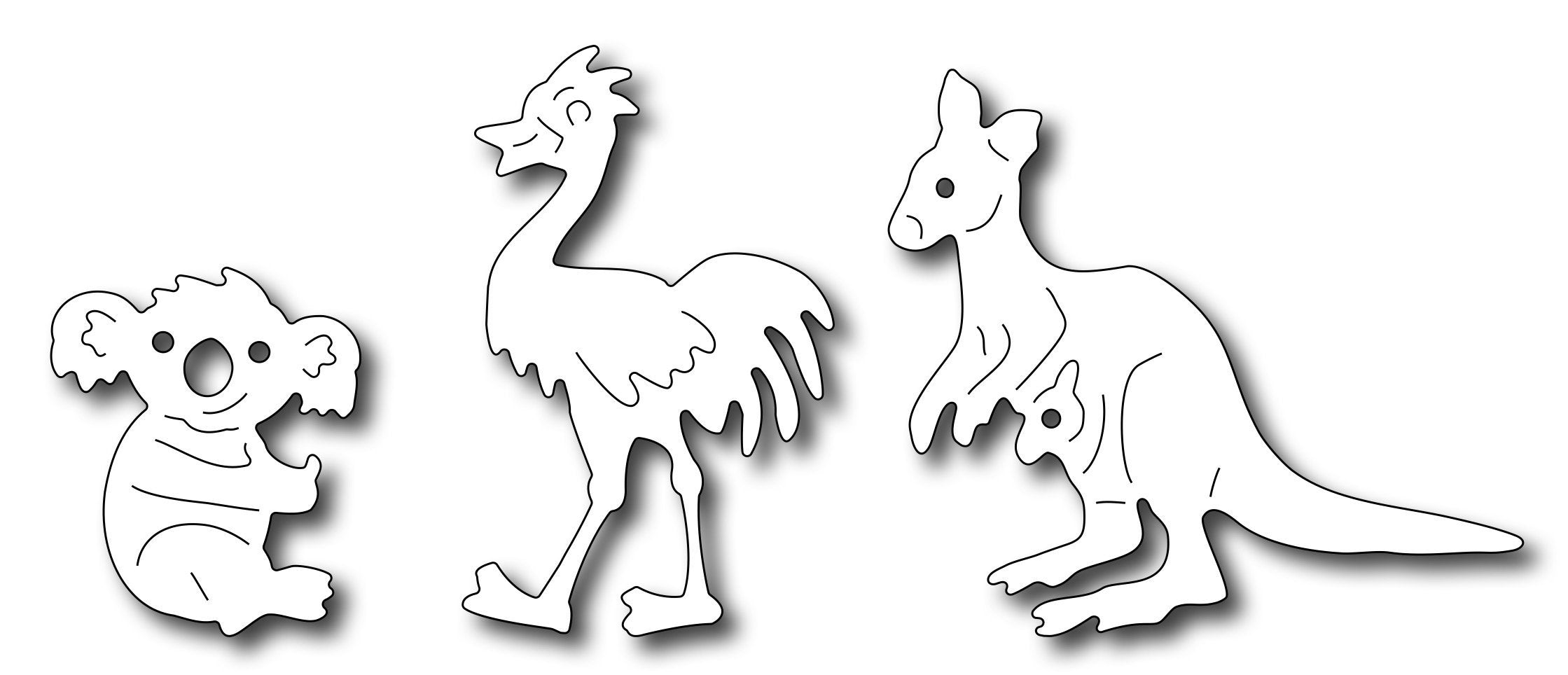 Frantic Stamper Precision Die - Noah's Australian Animals (set of 3 dies)