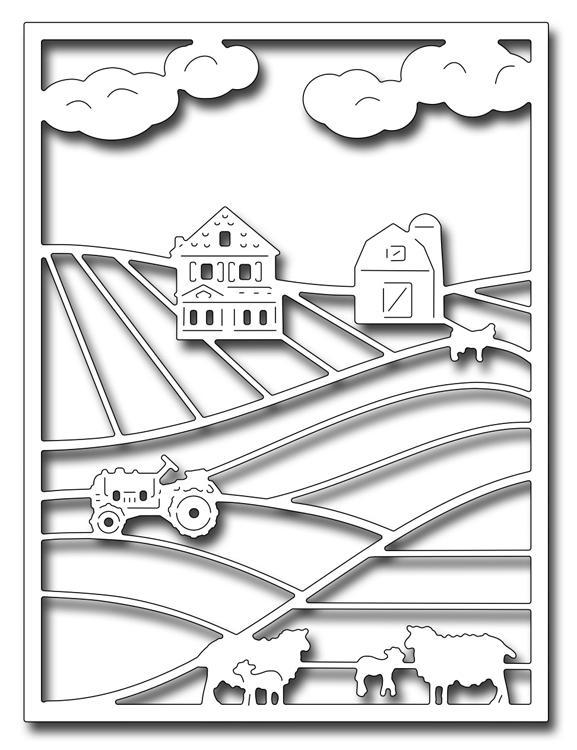 Frantic Stamper Precision Die - Farm Scene Card Panel