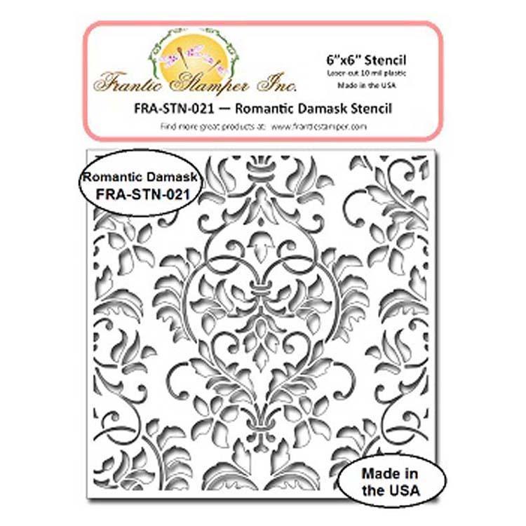 Frantic Stamper - 6"x6" Stencil - Romantic Damask