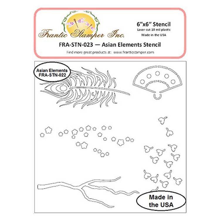 Frantic Stamper - 6"x6" Stencil - Asian Elements