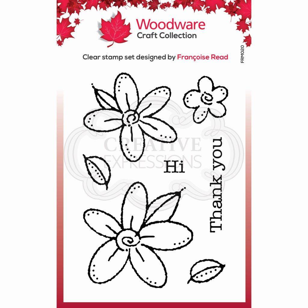 Woodware Clear Singles Daisies 3.8 in x 2.6 in Stamp