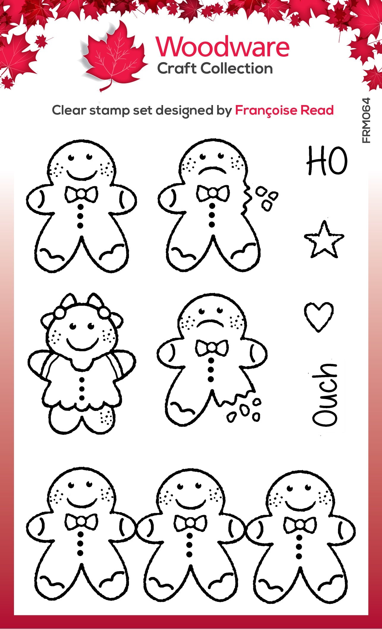 Woodware Clear Singles Tiny Gingerbread Man 3 in x 4 in Stamp