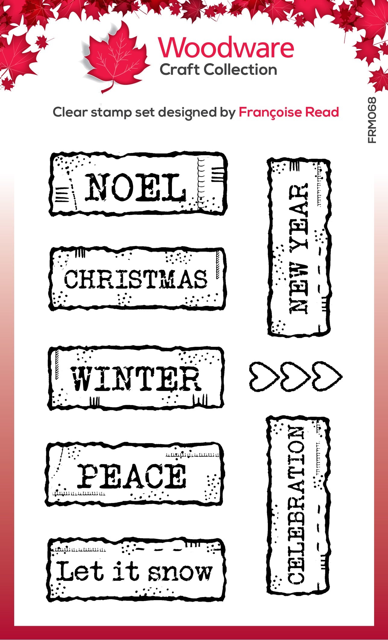 Woodware Clear Singles Christmas Junk Labels 3 in x 4 in Stamp