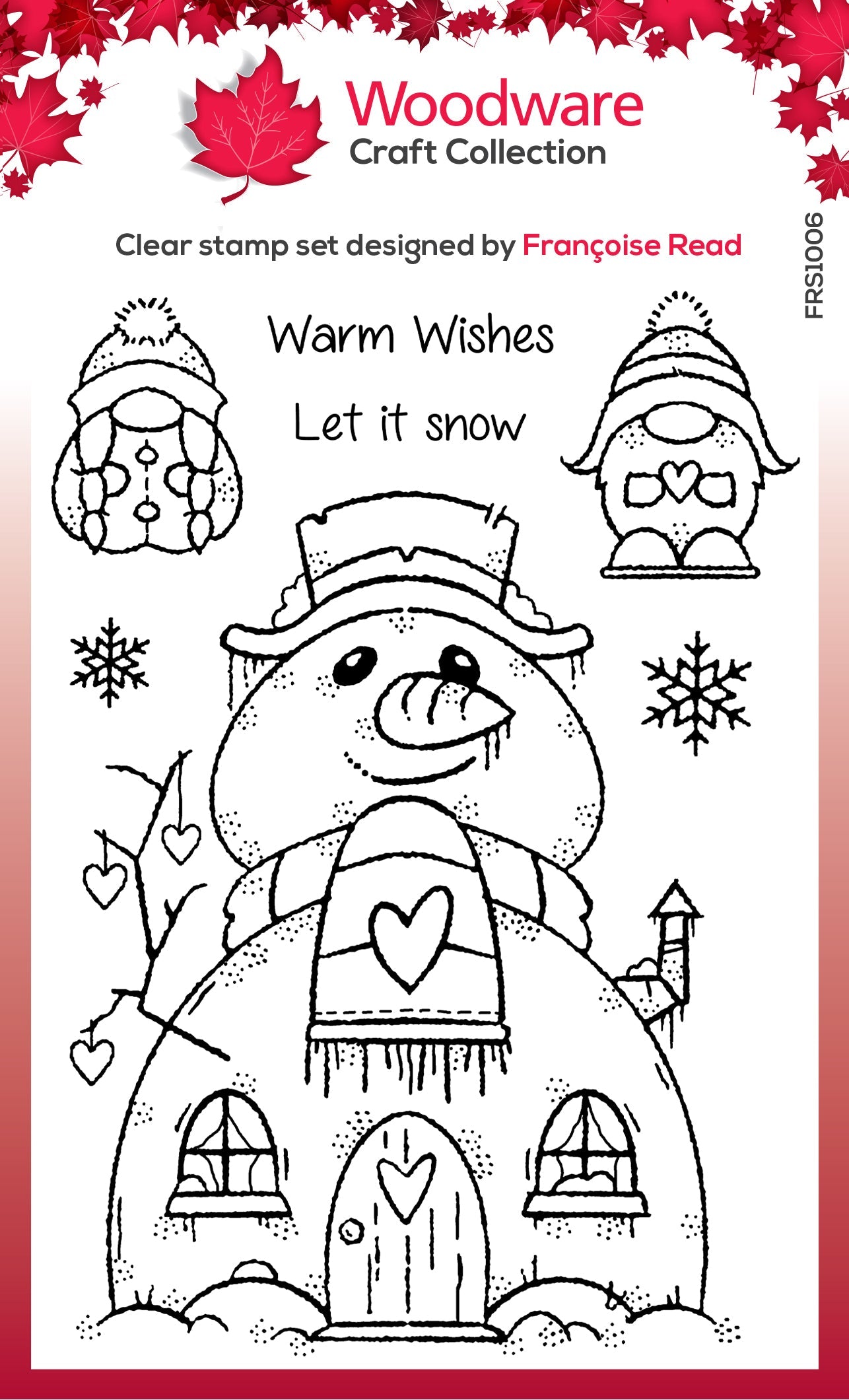 Woodware Clear Singles Snow Gnomes 4 in x 6 in Stamp Set